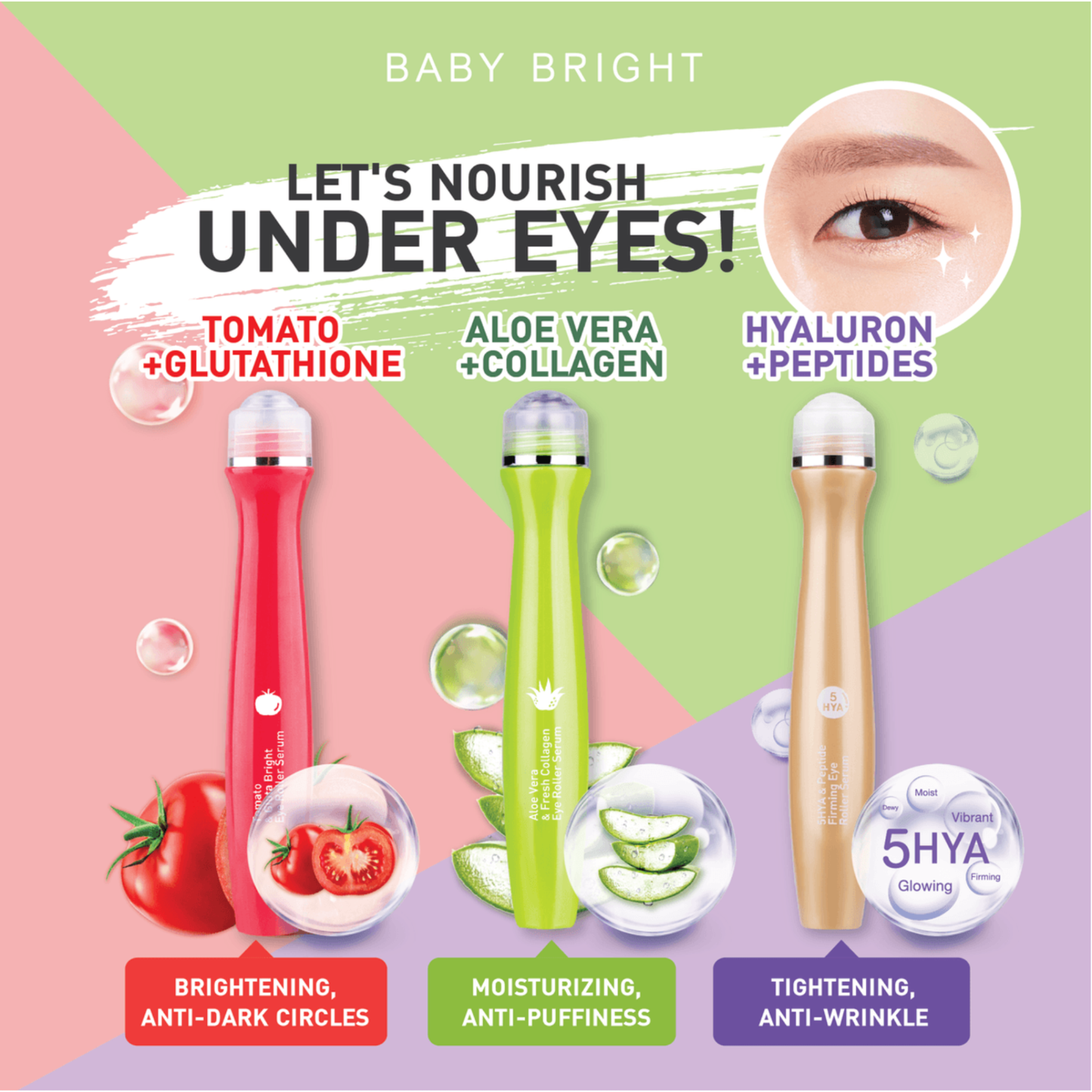 BABY BRIGHT Eye Roller Serum | Cooling & Hydrating Under-Eye Care