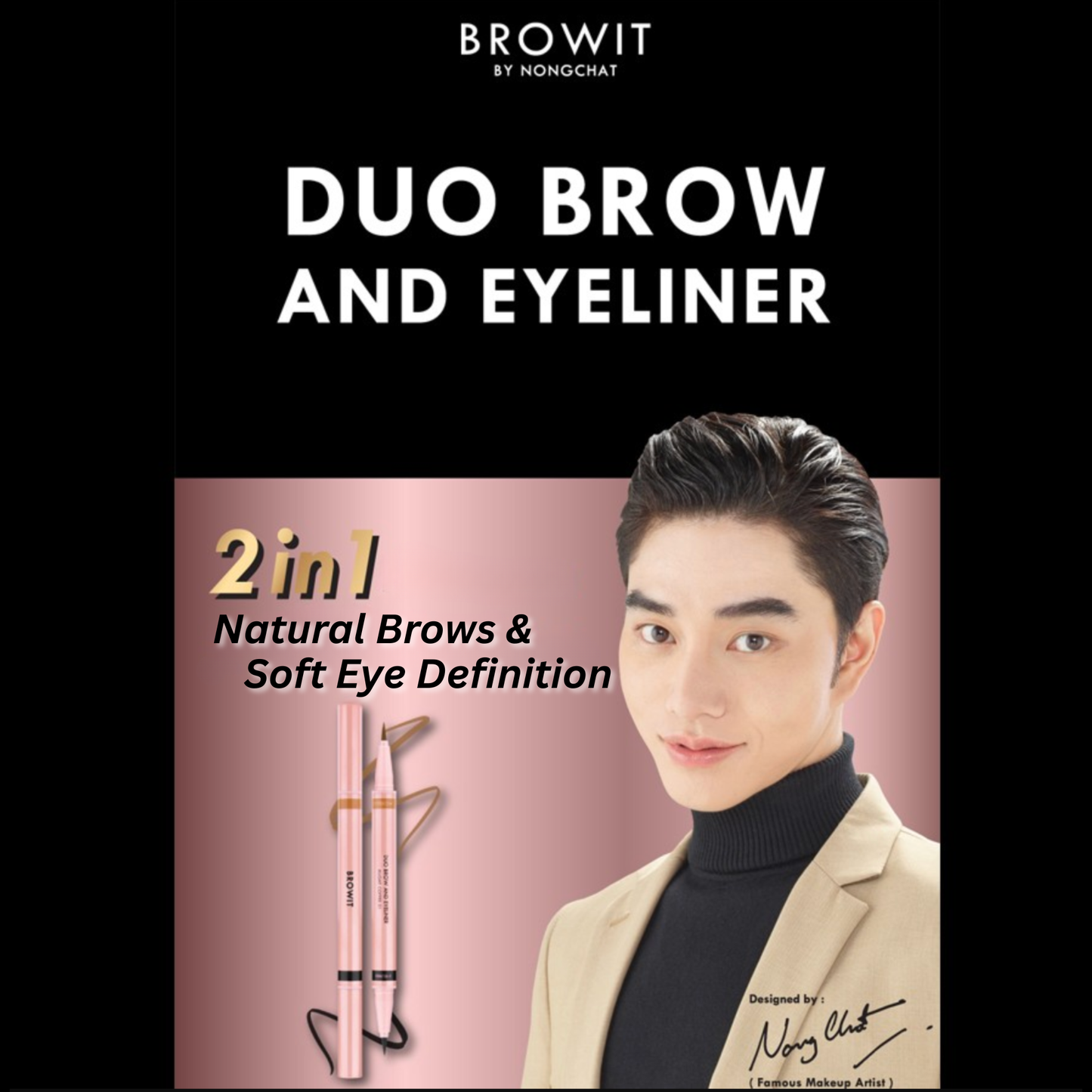 BROWIT Duo Brow & Eyeliner #Just Coffee | 24H Waterproof