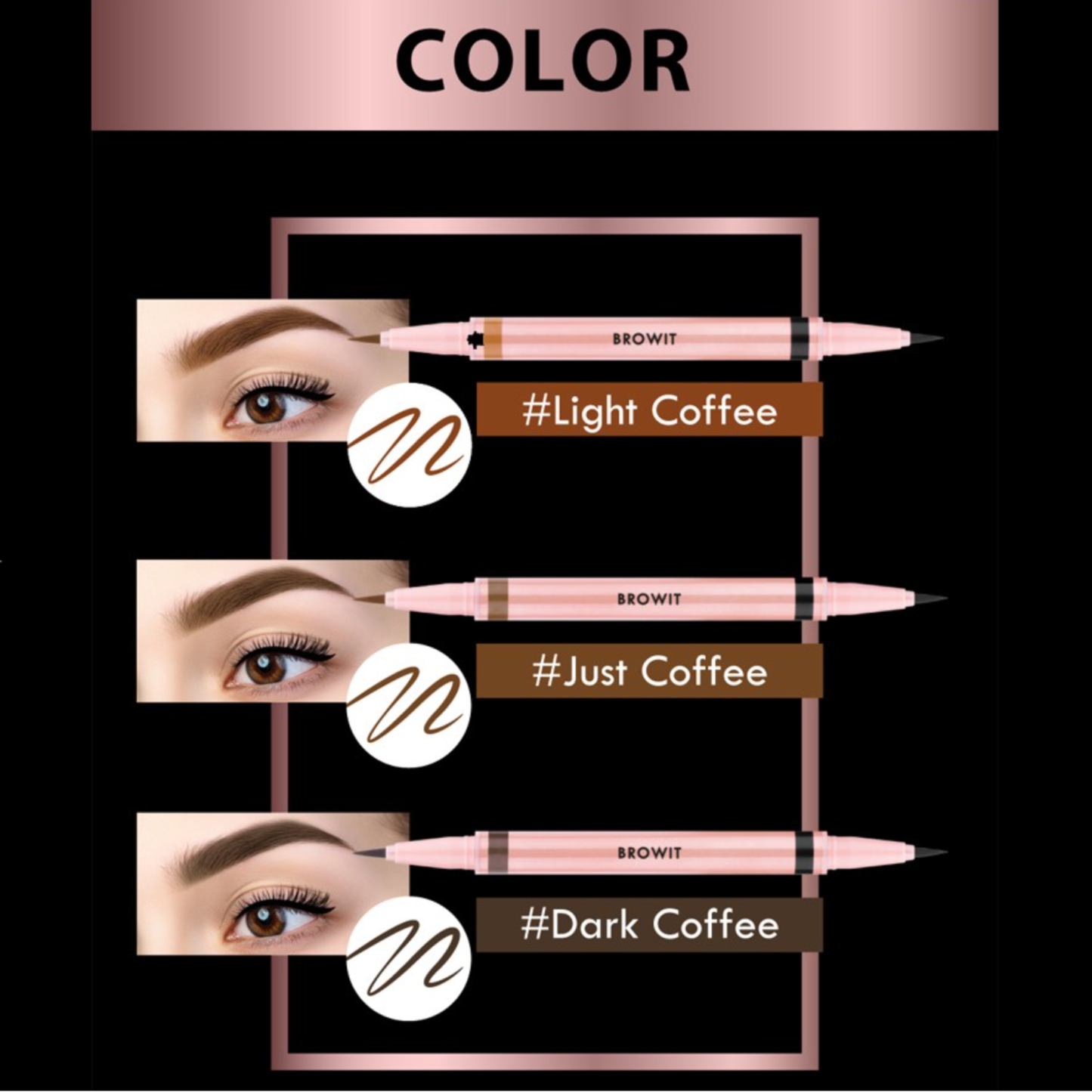 BROWIT Duo Brow & Eyeliner #Just Coffee | 24H Waterproof