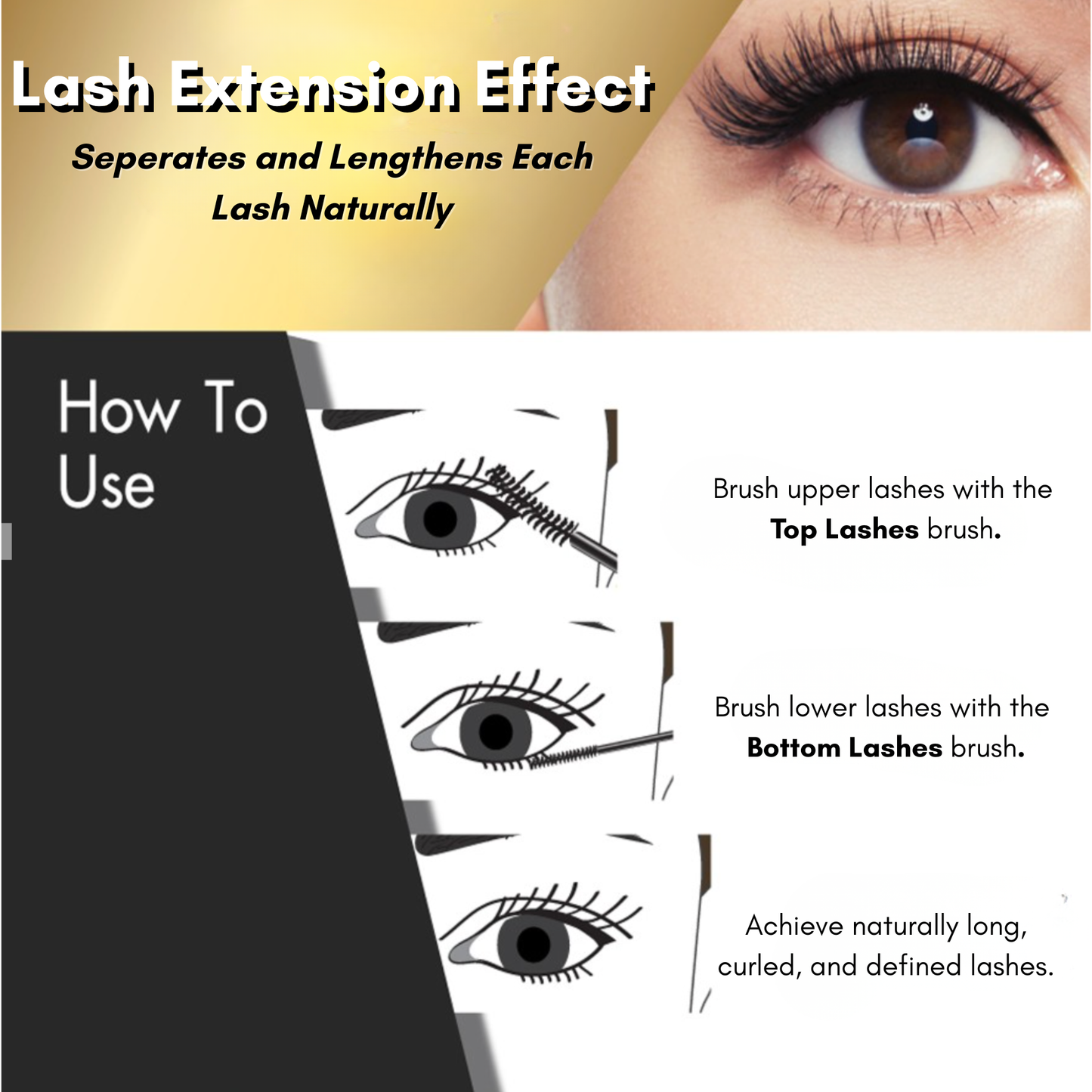 BROWIT Professional Duo Mascara #Sexy Black | 24H Waterproof