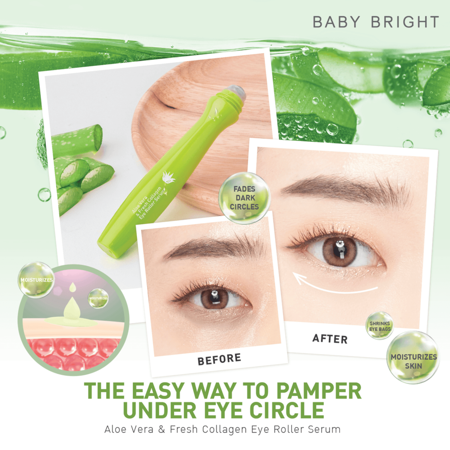 BABY BRIGHT Eye Roller Serum | Cooling & Hydrating Under-Eye Care