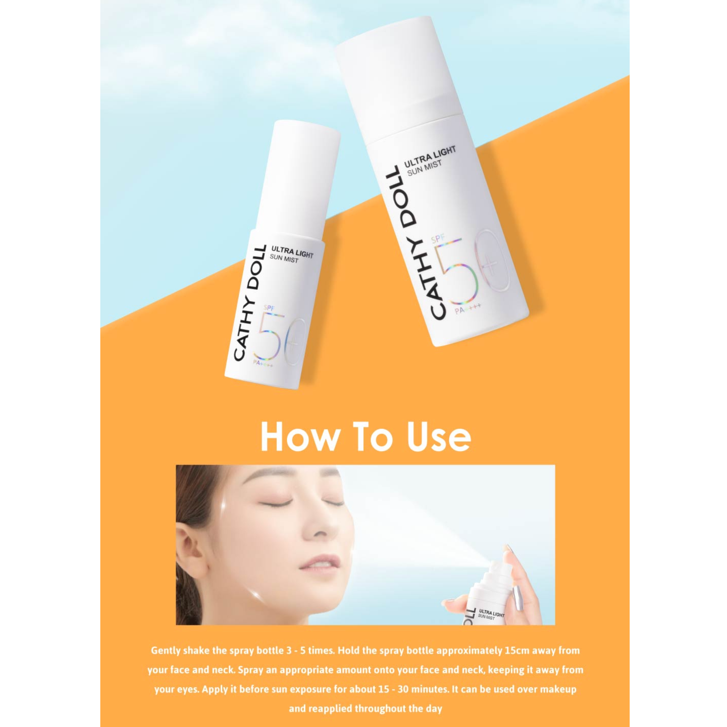 CATHY DOLL Ultra Light Sun Mist SPF50+ PA++++